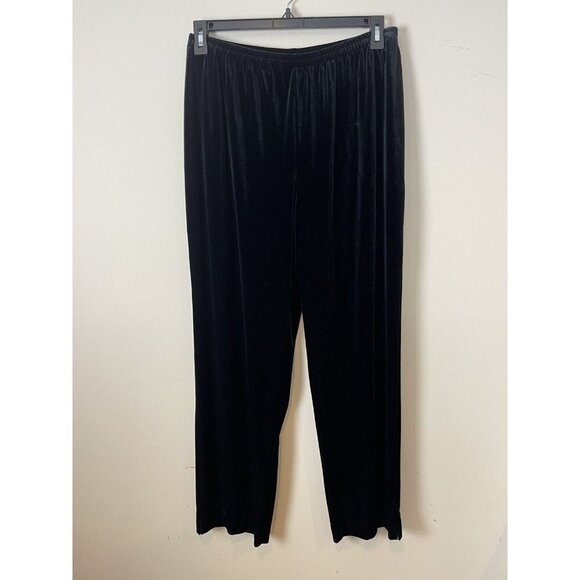 MSK Ladies Black Velour Wider Straight Leg Lounge Pants, Possible Size L/XL - Picture 1 of 5